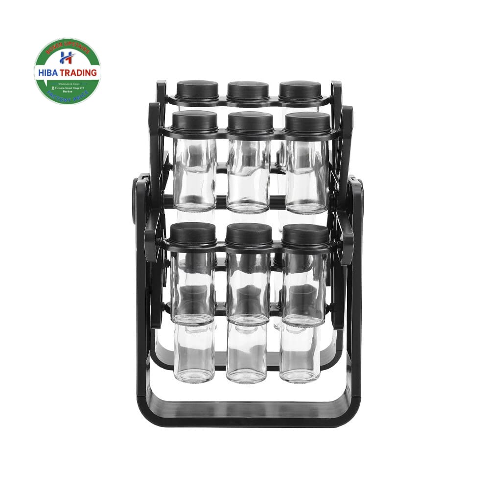 Rotating Spice Rack With 18 Jars Space Saving Organizer