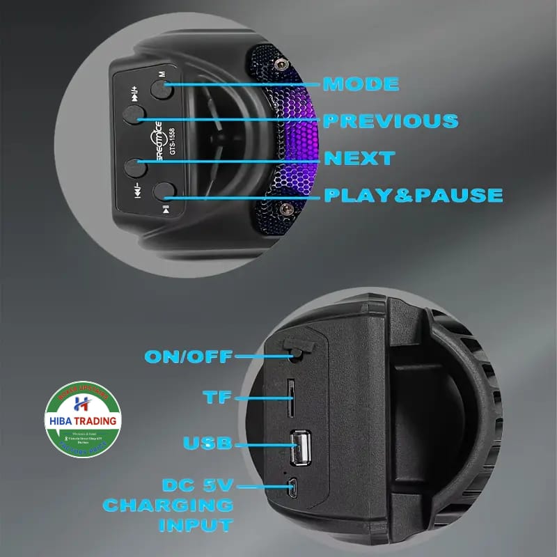 Bluetooth Speaker 1200mAh Battery Portable Wireless Speaker