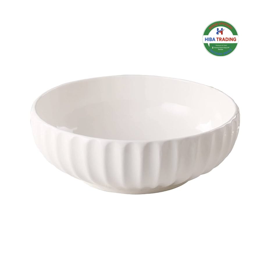 White 5L Glass Mixing Bowl Durable And Easy Cleaning
