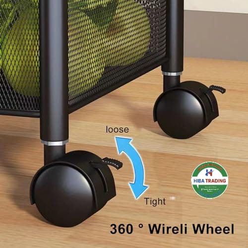 Rotating Kitchen Storage Cart 4 Layer Trolley Organizer