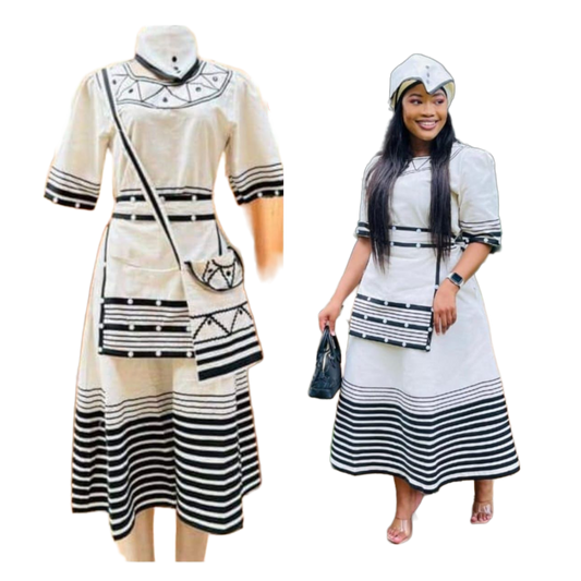 Xhosa Traditional Dress With Bold Beadwork And Patterns