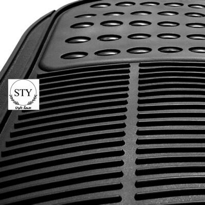 4pc Rubber Car Mats All Weather Floor Protection Durable