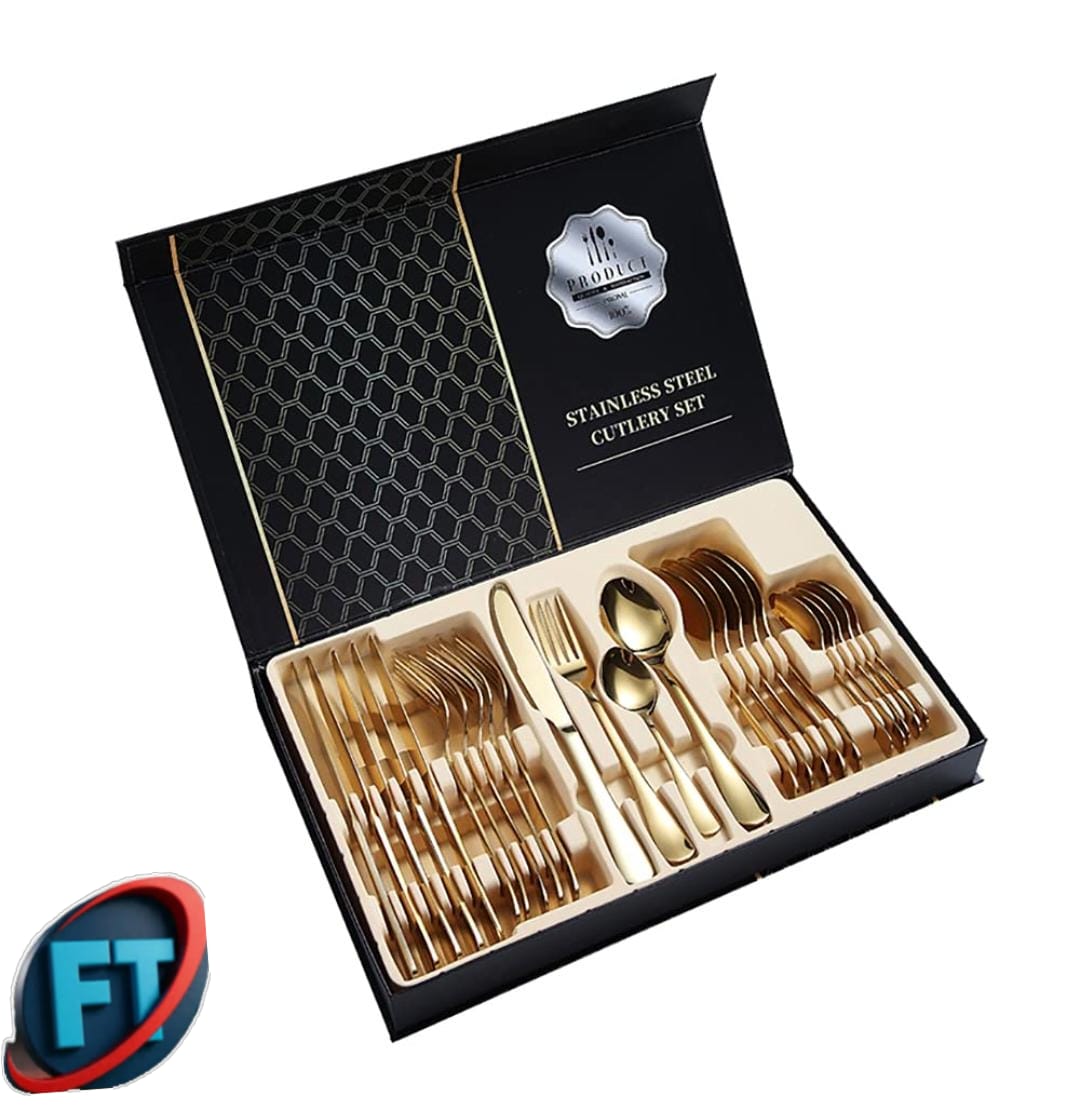 Gold Stainless Steel Cutlery Set Premium Quality Dinnerware