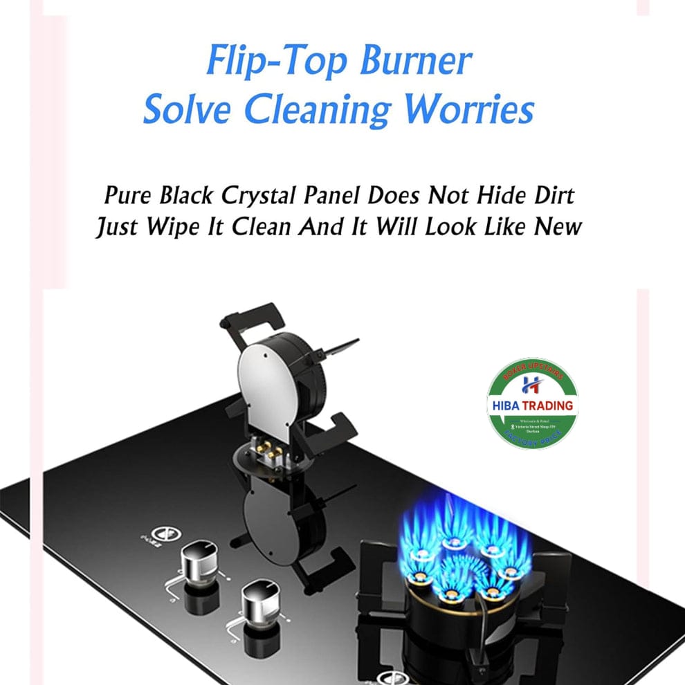 Built In Gas Hob 2 Burner LPG Automatic Cooker With Safety