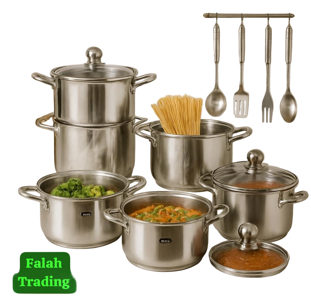 Stainless Steel Pots Set 18 Piece Cookware Set with Lids