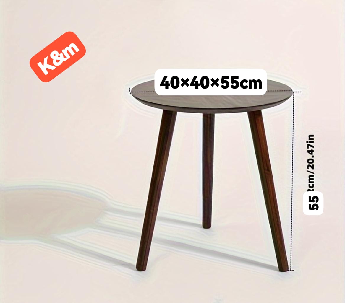 Round Coffee Table With Solid Wood Top Modern Living Room