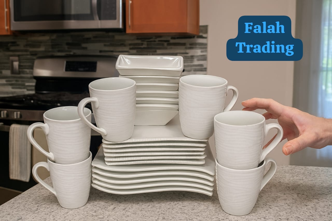 White 24 Piece Dinner Set With 6 Cups 6 Plates 6 Bowls