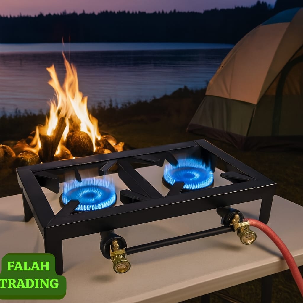 Two Plate Gas Stove With High Pressure Cast Iron Burners