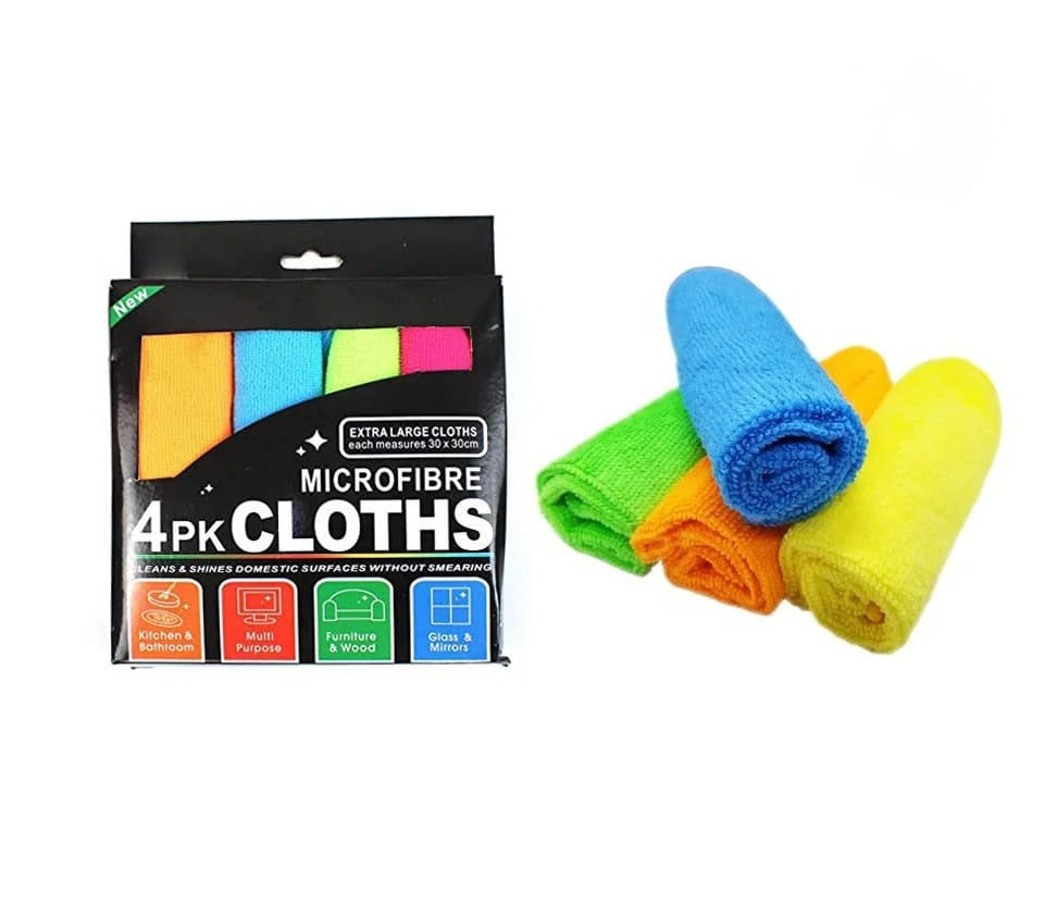 4 Pack Microfiber Cloths 30x30 Perfect For Cleaning Tasks