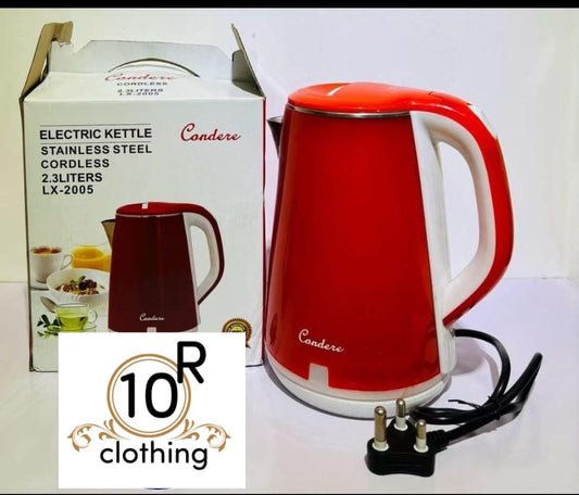 2.3 Litre Electric Kettle Double Wall Red For Home Office