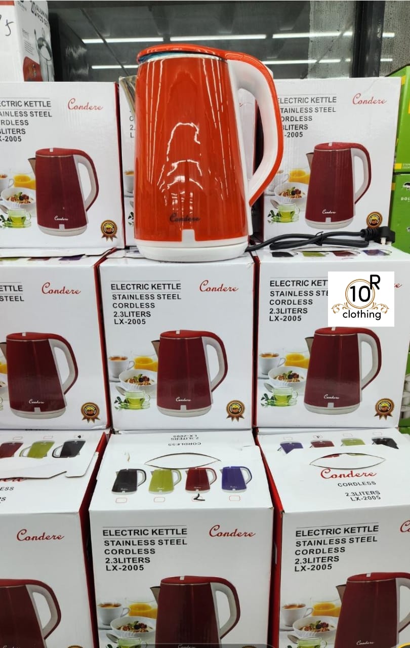 2.3 Litre Electric Kettle Double Wall Red For Home Office