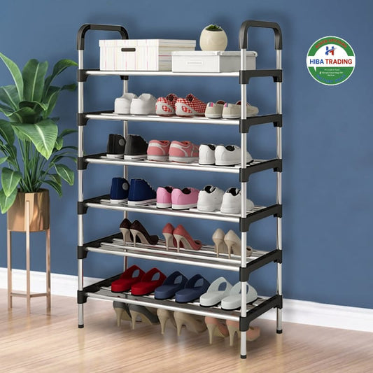 Six Layer Shoe Rack Space Saving Entryway Organizer