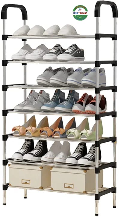7 Layer Shoe Rack Vertical Organizer For Entryways Closets