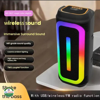 Bluetooth Speaker With 5 Light Modes And Portable Design