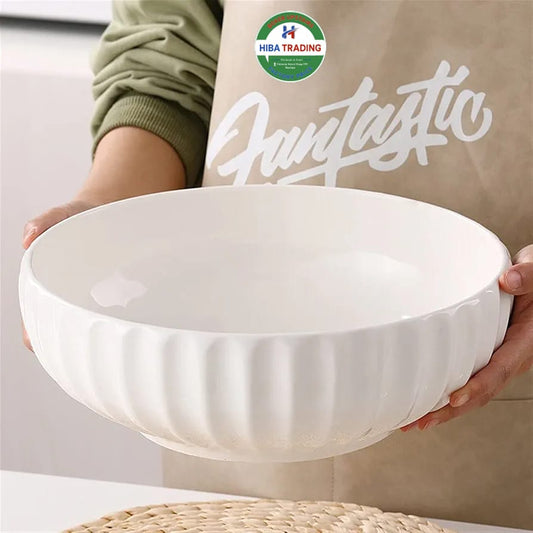 White 5L Glass Mixing Bowl Durable And Easy Cleaning