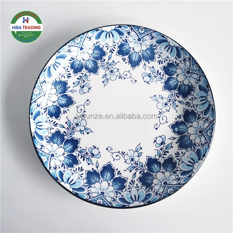 Blue Floral Plate Set Ten Piece Dinnerware Collection