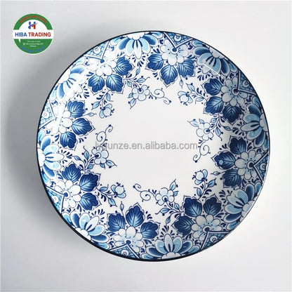 Blue Floral Plate Set Ten Piece Dinnerware Collection