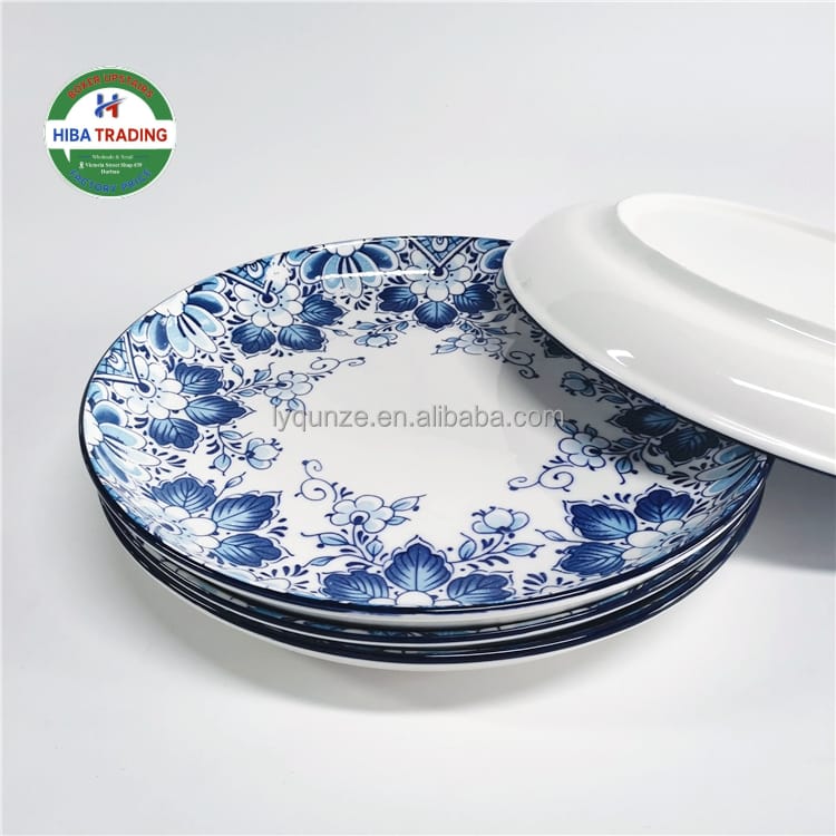 Blue Floral Plate Set Ten Piece Dinnerware Collection