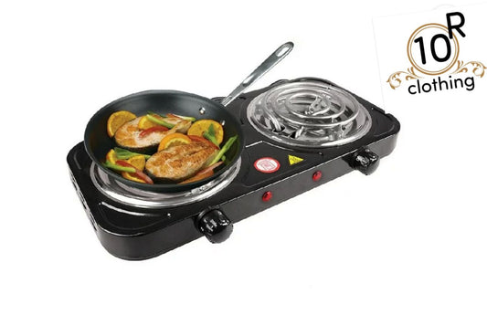 Bluetech Two Plate Stove Black Portable Kitchen Cooktop