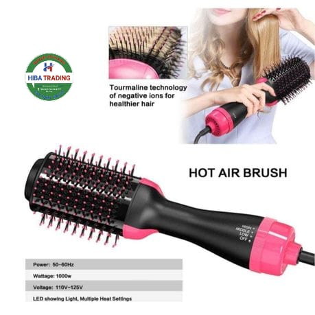 Pink Hairstyler Hair Dryer Styler Lightweight Portable