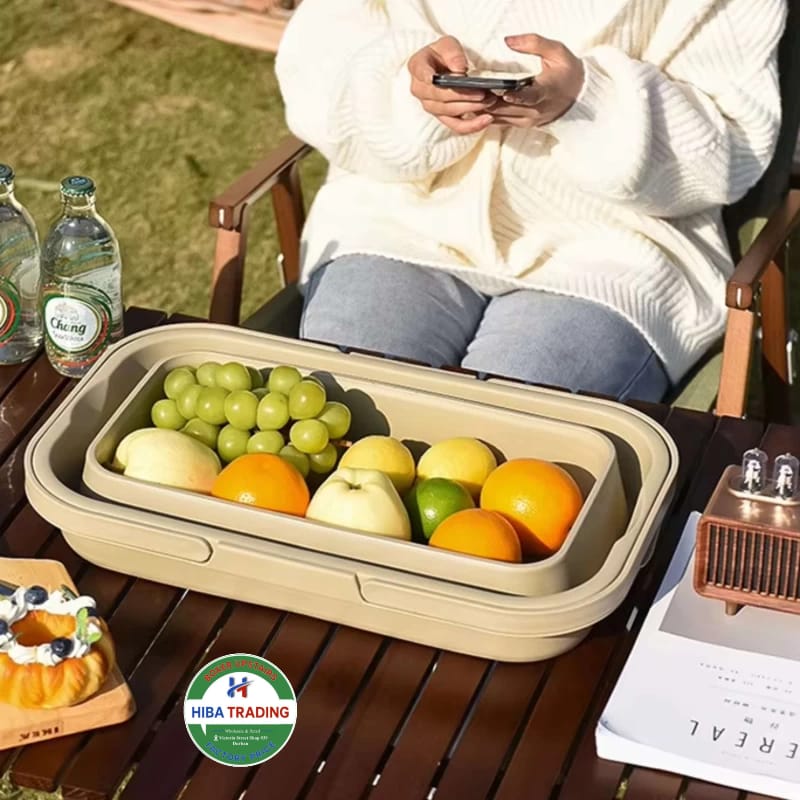 Foldable Picnic Basket Insulated Liner And Carrying Handle