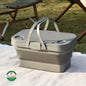 Foldable Picnic Basket Insulated Liner And Carrying Handle