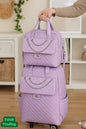 2 Piece Quilted Luggage Set Lightweight Durable Travel