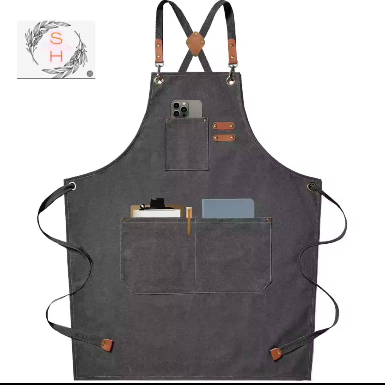 Durable Work Apron For Kitchen And Workshop With Pockets