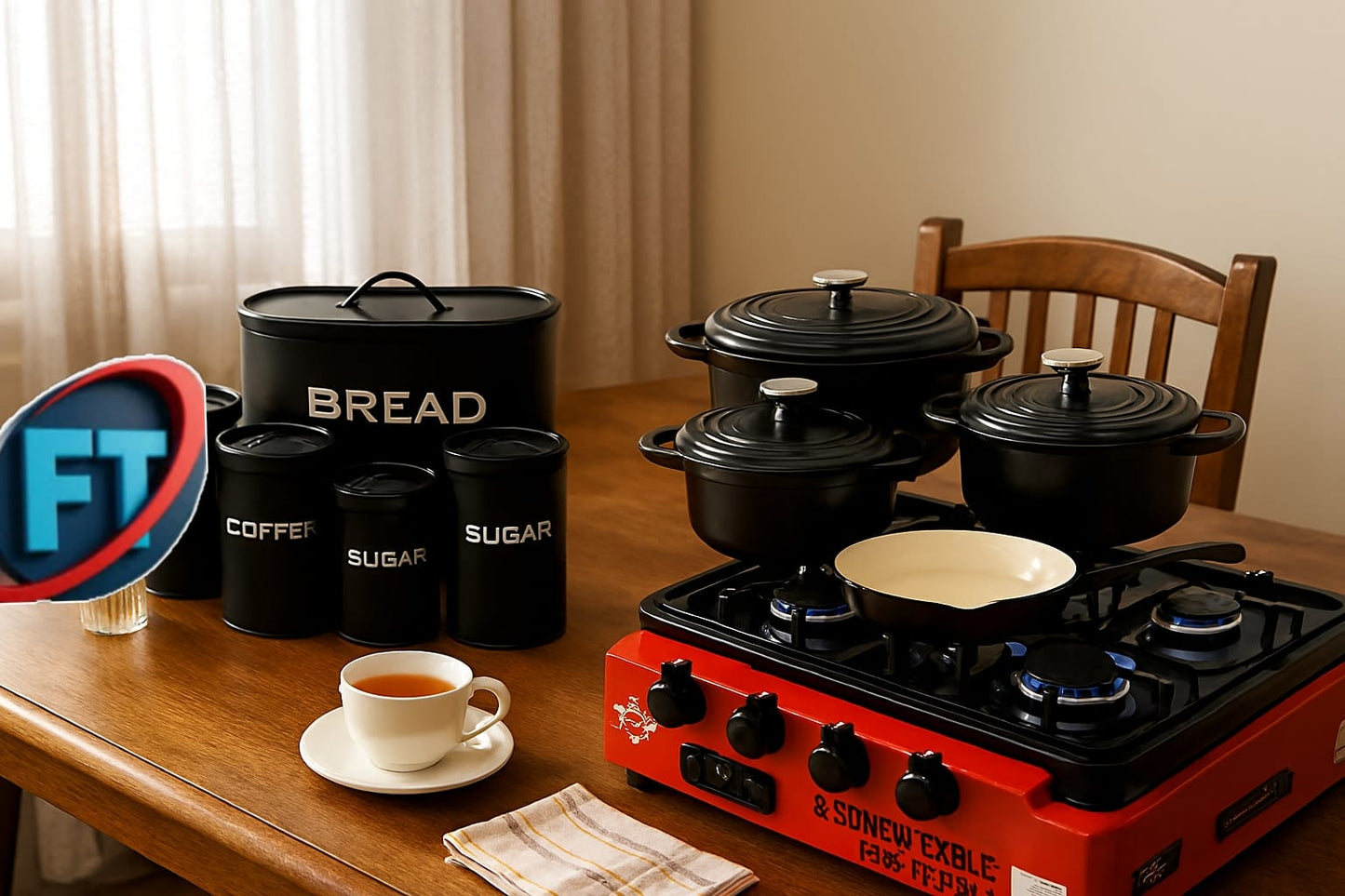 15 Piece Kitchen Combo Cast Iron Cookware And Stove