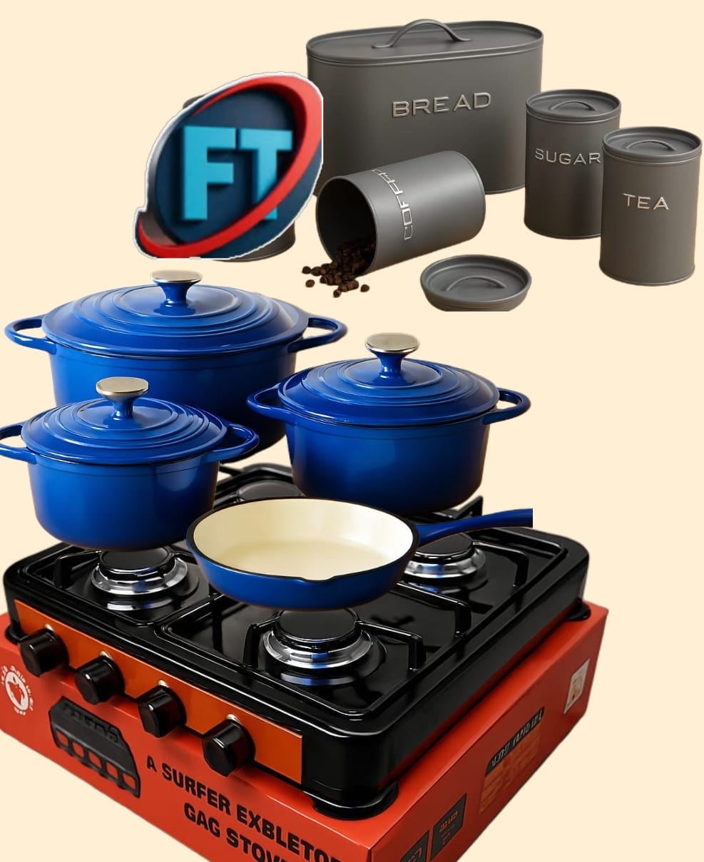 15 Piece Kitchen Combo Cast Iron Cookware And Stove