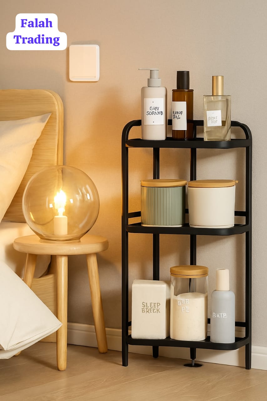 Three Layer Storage Rack Vertical Shelving Unit For Home