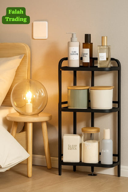 Three Layer Storage Rack Vertical Shelving Unit For Home