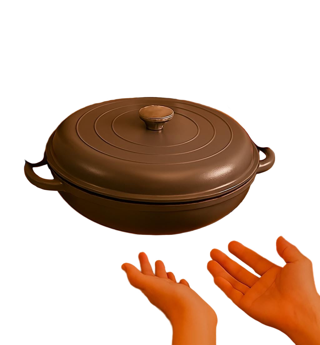 30cm Cast Iron Shallow Casserole for Searing and Braising