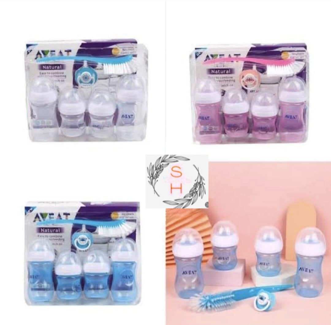 Aveat 4 Piece Baby Bottle Set For Easy Daily Feeding