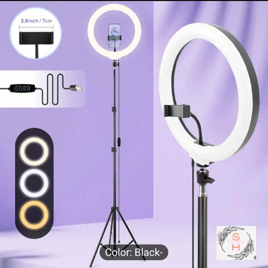 12 Inch Ring Light With Adjustable Tripod Stand For Creators