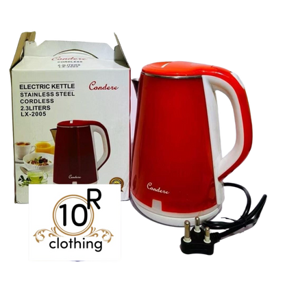 2.3 Litre Electric Kettle Double Wall Red For Home Office