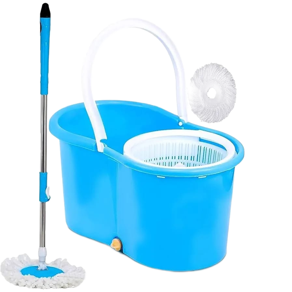 Spin Mop With 360 Degree Rotating Head And Wringer
