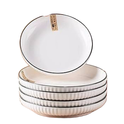 10 Piece Ring Plate Set White for Display and Organization