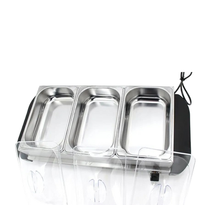 2 In 1 Food Warmer And Hot Plate With 3 Section Buffet