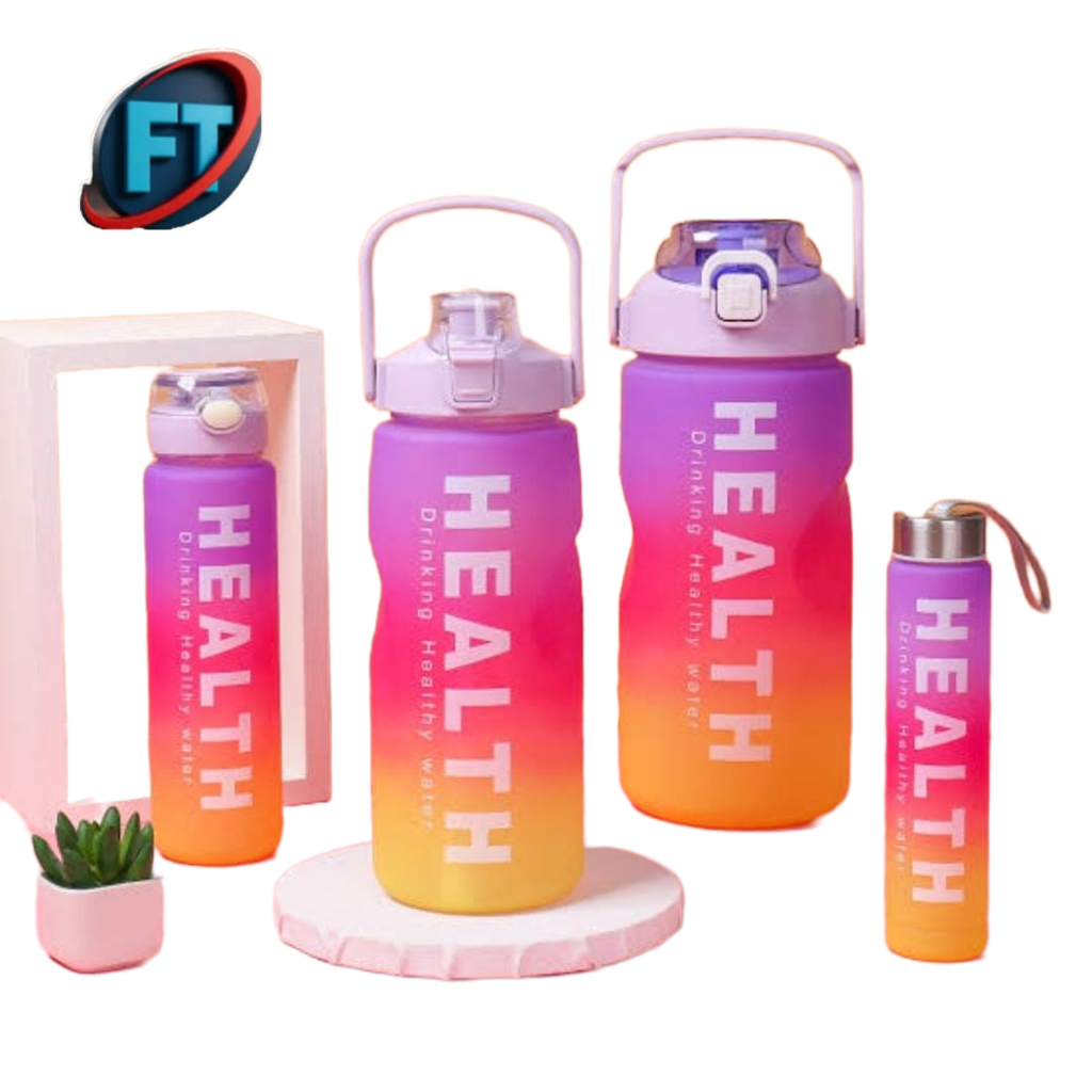 4 Pack Water Bottles Set Leakproof BPA Free Sports Bottle