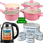 13 Piece Cookware Set 2L Electric Kettle And Bread Bin
