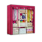 Portable Wardrobe With Adjustable Closets For Storage