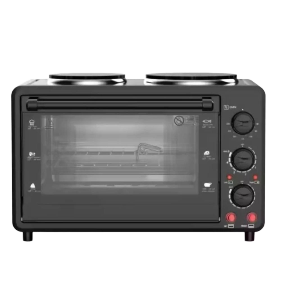 28L Digimark Two Plate Stove Oven Compact Kitchen Appliance