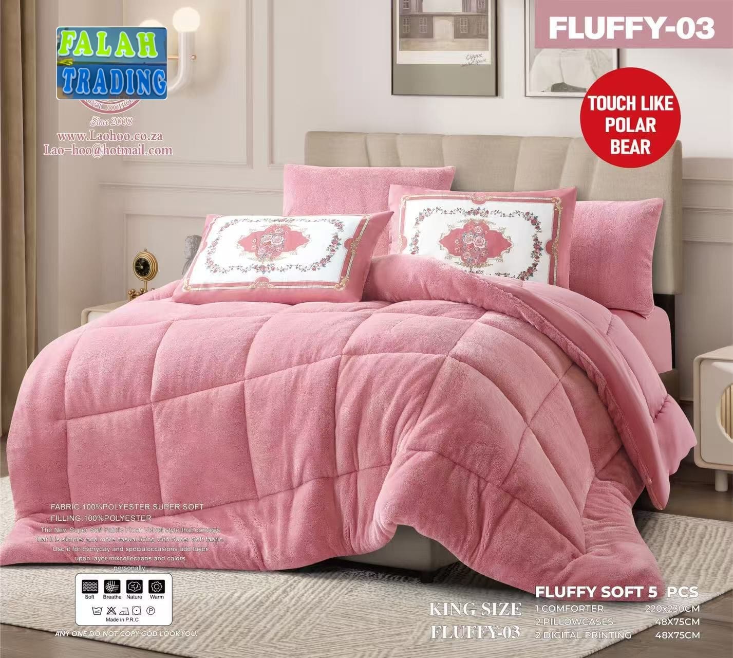 5 Piece Bedding Set Pillowcases And Frilled Duvet Cover