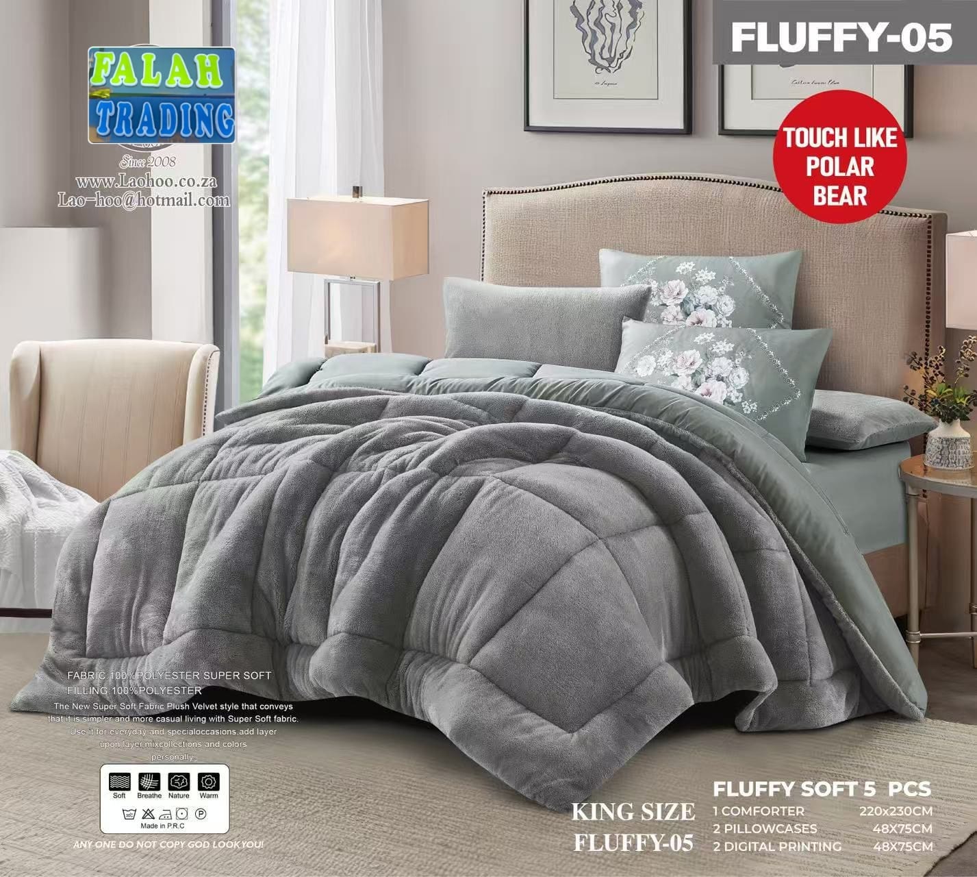 5 Piece Bedding Set Pillowcases And Frilled Duvet Cover