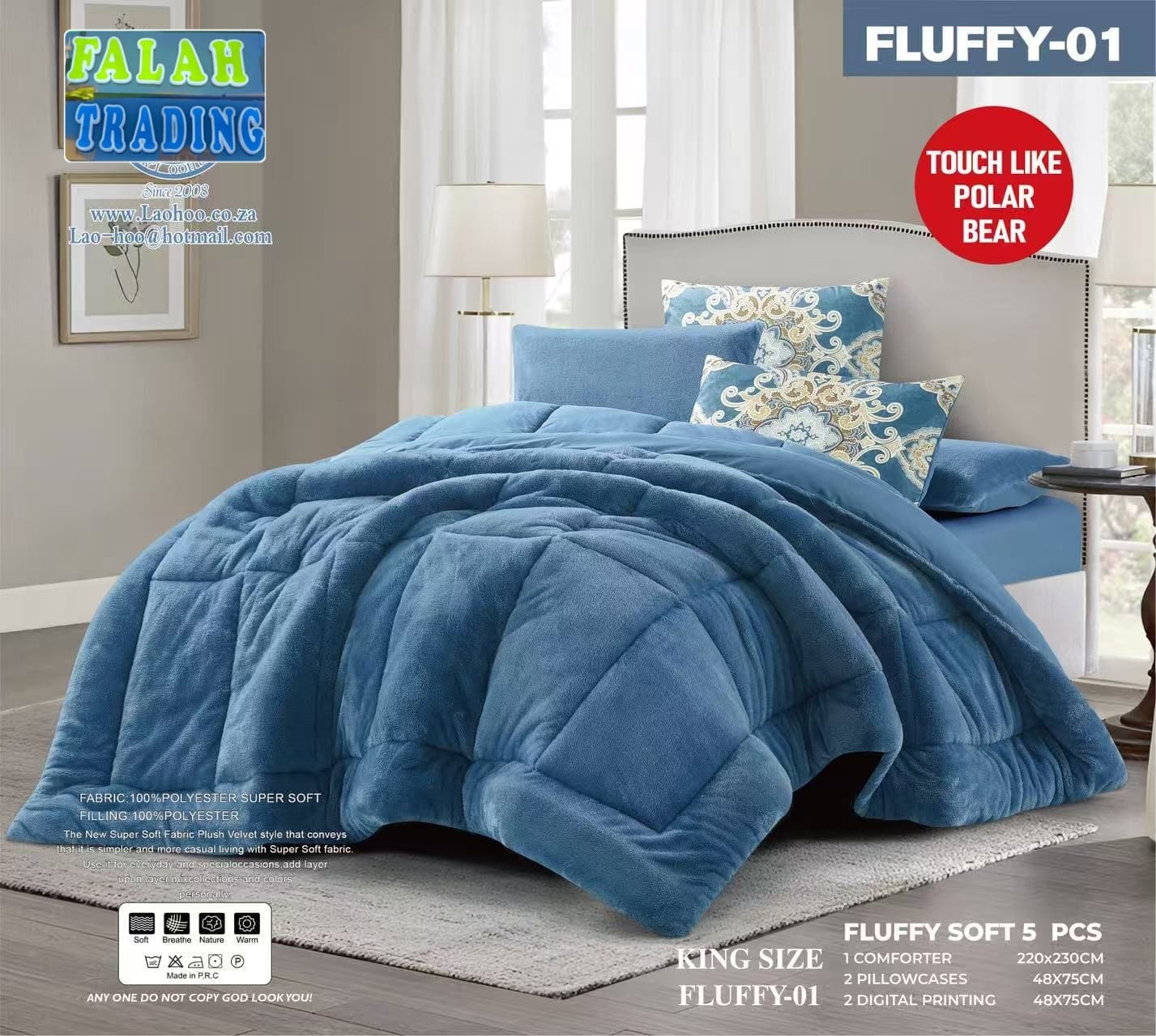 5 Piece Bedding Set Pillowcases And Frilled Duvet Cover
