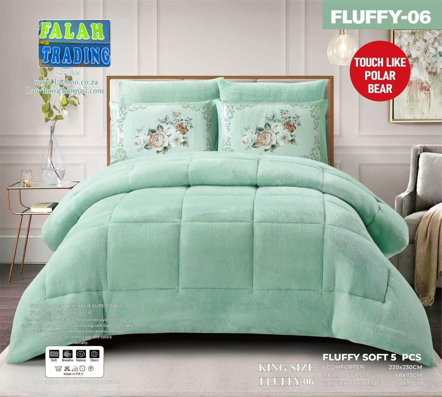 5 Piece Bedding Set Pillowcases And Frilled Duvet Cover