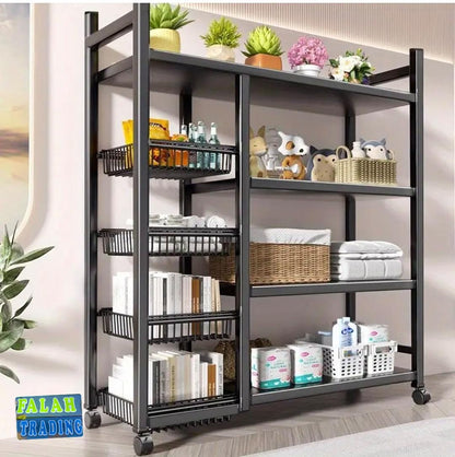 Four Tier Metal Kitchen Storage Rack For Small Spaces