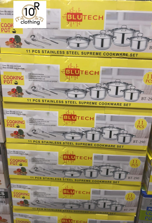 Stainless Steel Eleven Piece Pots Kitchen Combo Set