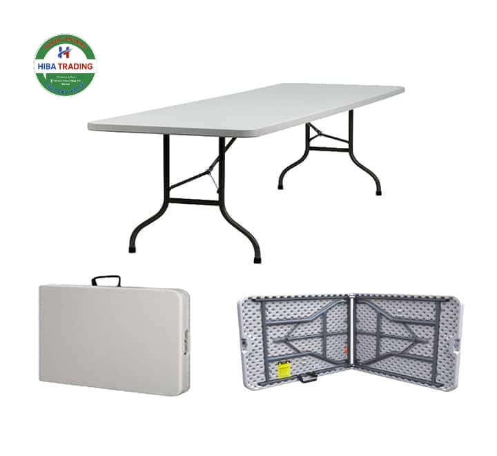 Folding Table With Carry Handle Easy Clean Plastic Surface